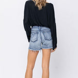 Patch Cut-Off Shorts (Mid-Rise)