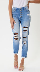 Leopard Patch Classic Ankle Skinny Jean
