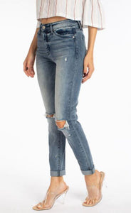 High Waist Distressed Mom Jeans